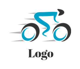 make a fitness logo abstract cyclist moving fast - logodesign.net