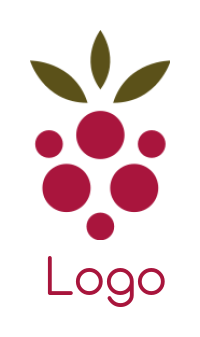 food logo abstract dot grapes with leaves