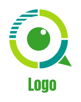 design a communication logo abstract eye incorporated with chat bubble