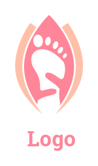 massage logo abstract foot therapy inside leaves
