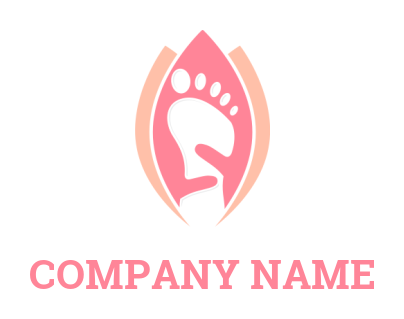 massage logo abstract foot therapy inside leaves