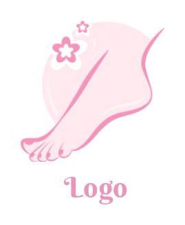 spa logo of foot with flowers