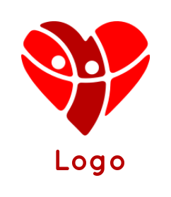 generate a dating logo abstract heart with abstract persons