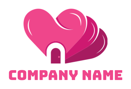 create a dating logo abstract heart with door 