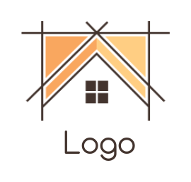construction logo home with architecture lines
