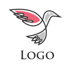pet logo online abstract line art dove - logodesign.net