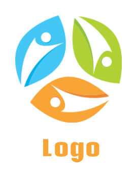 community logo of abstract people with leaves