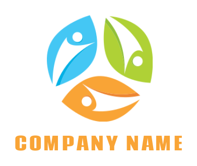 community logo of abstract people with leaves