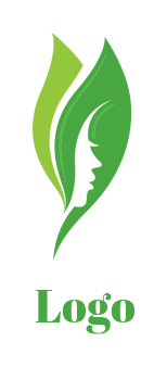 design a spa logo abstract person face in leaves
