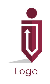 HR logo shield shape person with arrow inside
