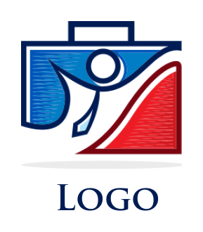 employment logo abstract person merged briefcase