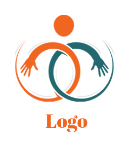 foundation logo abstract person hands & swooshes