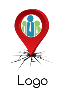 employment logo abstract persons location icon