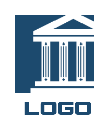 create a law firm logo pillars of justice court building in square