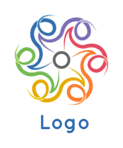 art logo icon abstract shape made of ribbons