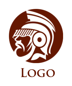 design a security logo abstract spartan with spartan helmet in circle