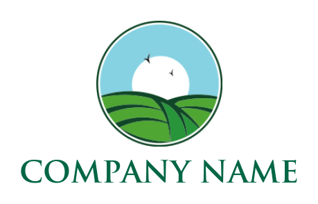 make an agriculture logo illustration farmland