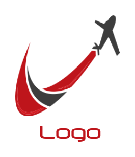 logistics logo airplane going up creating swoosh