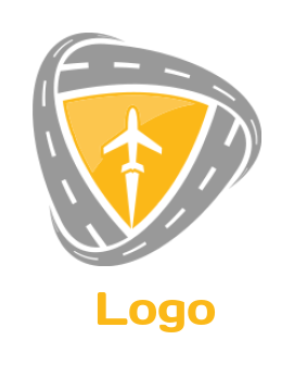 transportation logo airplane in shield & roads