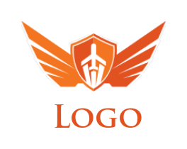 make a logistics logo airplane in shield wings