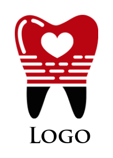 medical logo template heart inside teeth