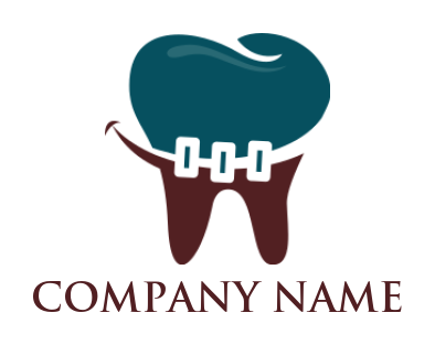 dental logo icon teeth with braces