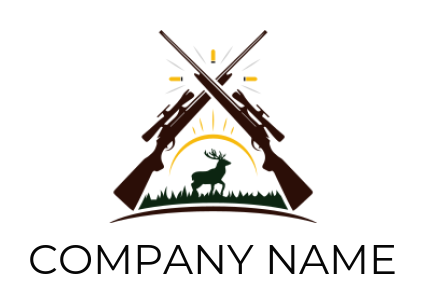 animal logo maker deer with sun and guns