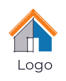 home improvement logo maker angle ruler house sketch