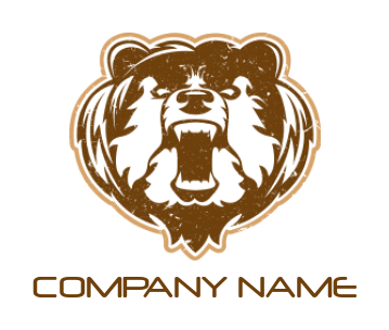  generate a pet logo of angry bear face mascot