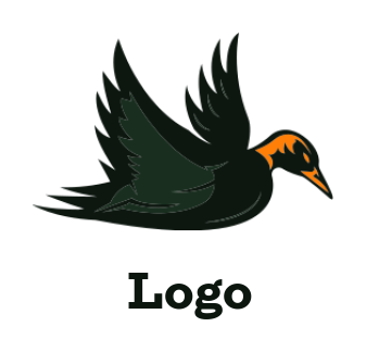 generate an animal logo of angry flying duck