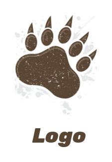 generate a pet logo of animal paw with splash