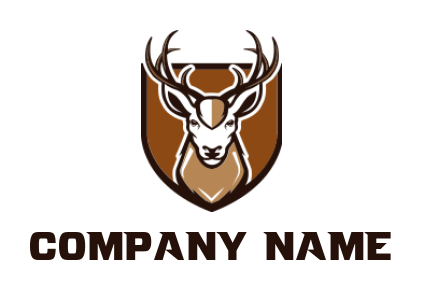 create an animal logo antler head in shield - logodesign.net