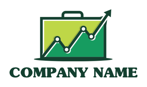 investment logo arrow graph line with briefcase