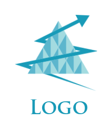 logistics logo template arrow incorporated with origami triangle 