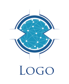 design an IT logo arrow towards circle with dots