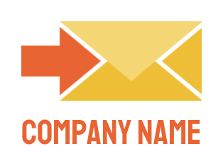design a logistics logo arrow with envelope 