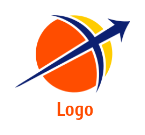 make an advertising logo arrow with swoosh & sun - logodesign.net