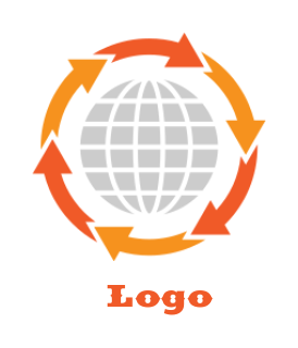 marketing logo arrows going around the globe
