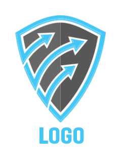 create an investment logo arrows inside shield