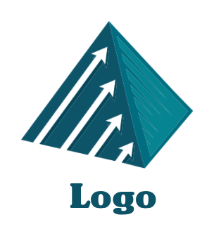 investment logo of arrows merged with pyramid