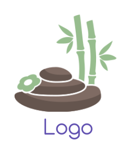 design a spa logo bamboo sticks and massage stones 