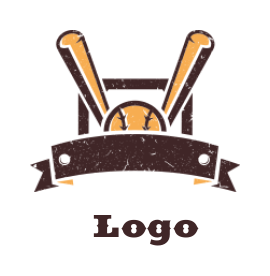 generate a sports logo of baseball with ribbon