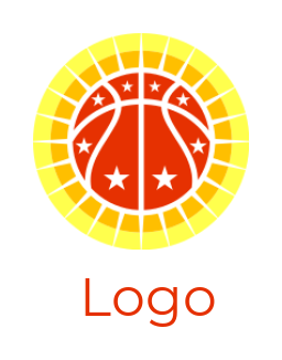 create a sports logo basketball in yellow circle - logodesign.net