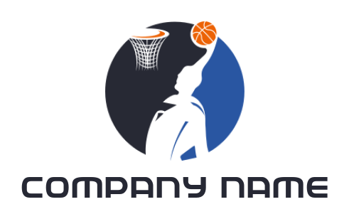 sports logo basketball player shooting hoop