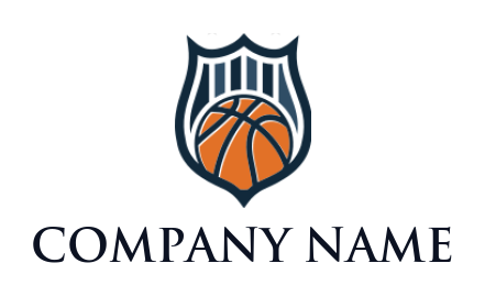 make a sports logo icon basketball with shield