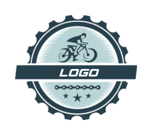 transportation logo badge bicycle inside gear 