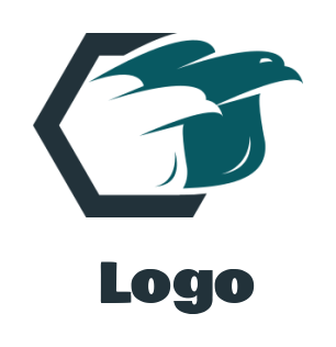 create a pet logo birds coming out of hexagon