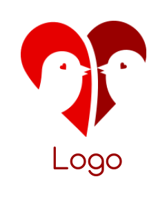 pet logo maker birds in heart shape - logodesign.net