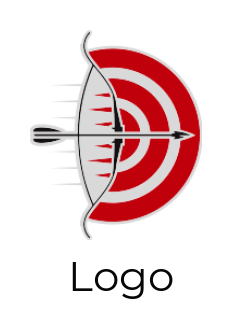 archery logo bow and arrow with target sign
