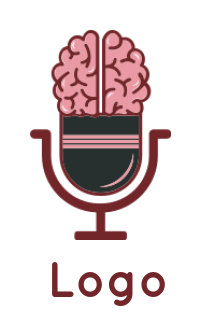 create a communication logo brain with radio mic